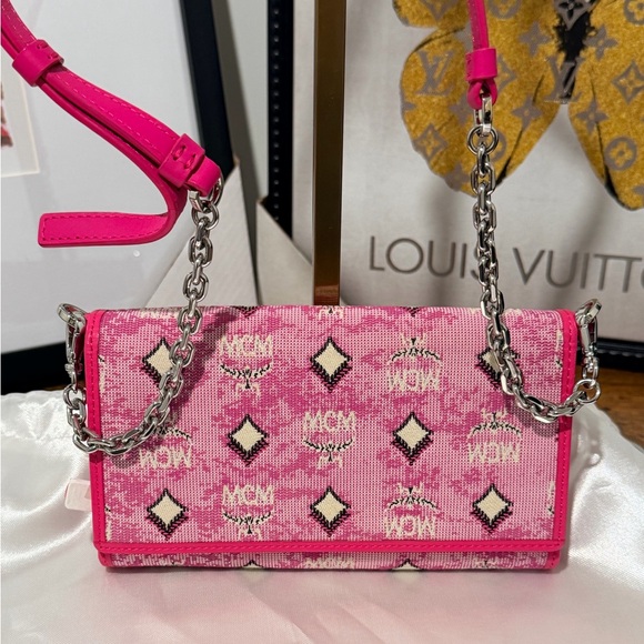 MCM Handbags - NWT MCM Pink Portuna Aren WOC with Chain Strap